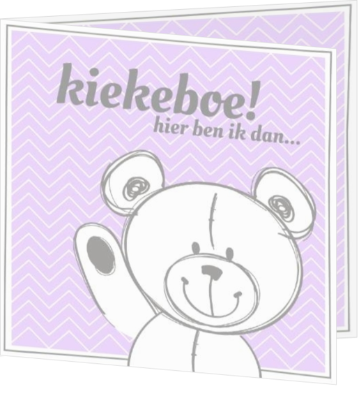Beertjes en beren geboortekaartjes - kaart Kiekeboe! Hier ben ik dan 114207BA