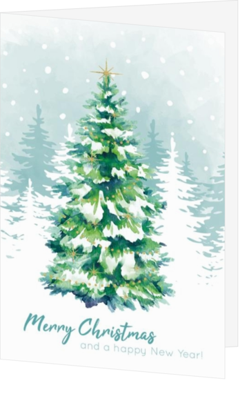 Kerstkaart met Sneeuw thema - kaart 631073B