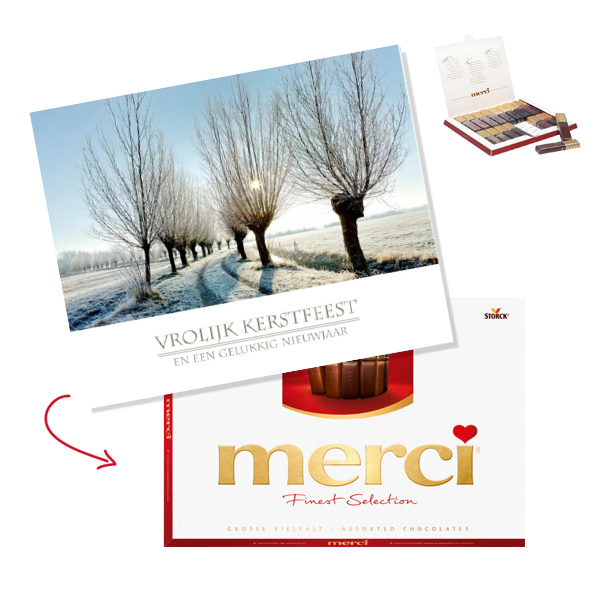  Kerstkaart met Chocolade cadeau - kaart LCKM-510