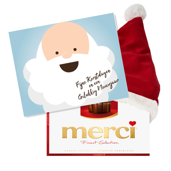  Kerstkaart met Chocolade cadeau - kaart LCKMM-004