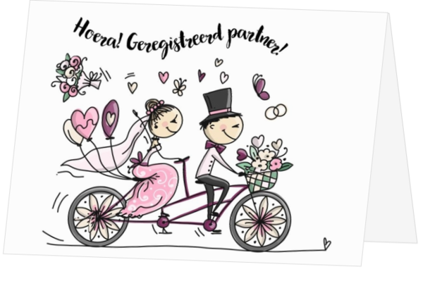 Huwelijk felicitatie kaart sturen - kaart LCIH056