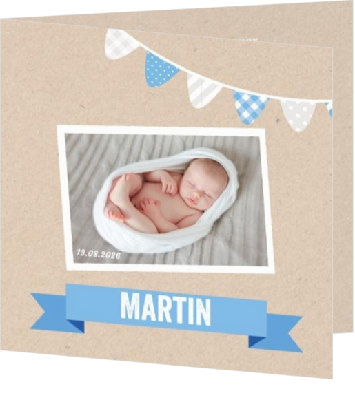 Geboortekaartjes met eigen foto - kaart LC297-J