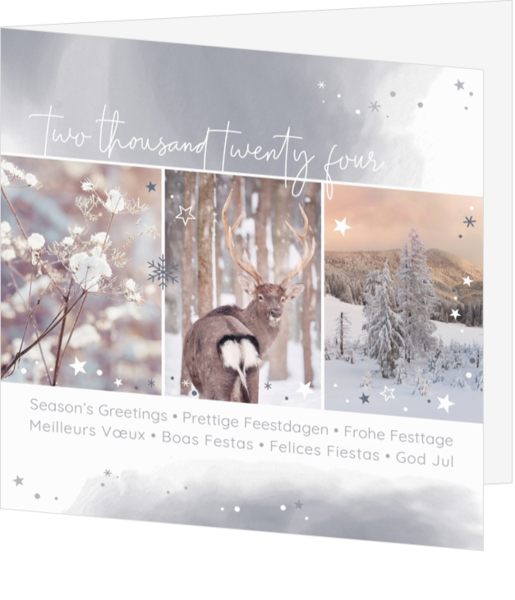 Kerstkaart met Sneeuw thema - kaart 22058