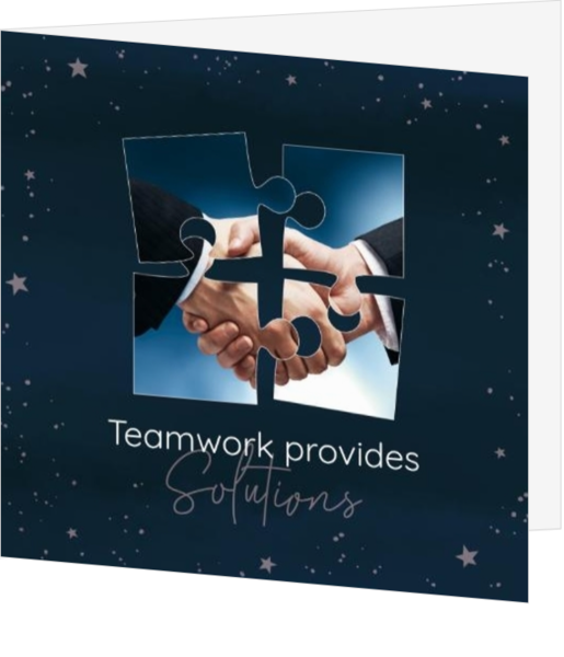 Kerstkaarten met teamwork thema - kaart 22112