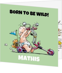 Geboortekaartjes collectie Belarto - kaart Born to be wild! 114288BA