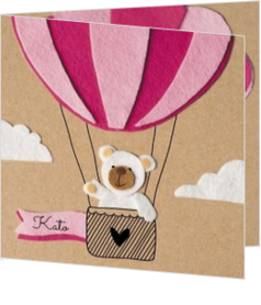 Geboortekaartjes met Auto, boot of een vliegtuig! - kaart Beertje in luchtballon 114363BA