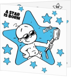 Geboortekaartjes Maan / Sterren - kaart A star is born 117010