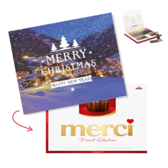  Kerstkaart met Chocolade cadeau - kaart LCKM-463