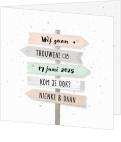 Trouwkaarten Hout thema - kaart 202032-00