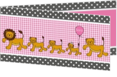 Geboortekaartjes kleur roze - kaart JJ040-3