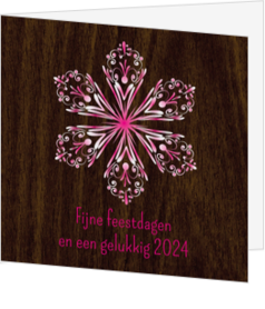 Kerstkaarten kleur paars / roze - kaart K-216