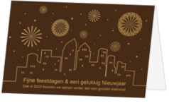 Kerstkaarten met Vuurwerk thema - kaart 23077