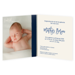 Geboortekaartjes kleur blauw - kaart LC402-J