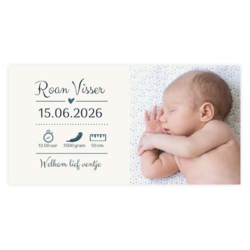 Geboortekaartjes met eigen foto - kaart LC801-J
