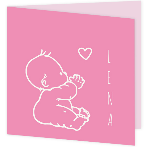 Geboortekaartjes kleur roze - kaart C8730