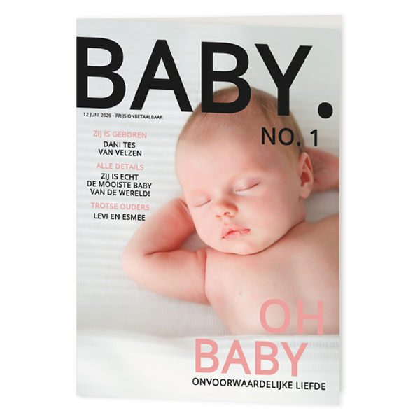 Krant, tijdschrift of glossy geboortekaartjes - kaart LC078-M