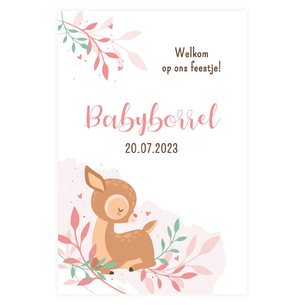 Babyborrelkaartje & kraamfeest - kaart KB708-M