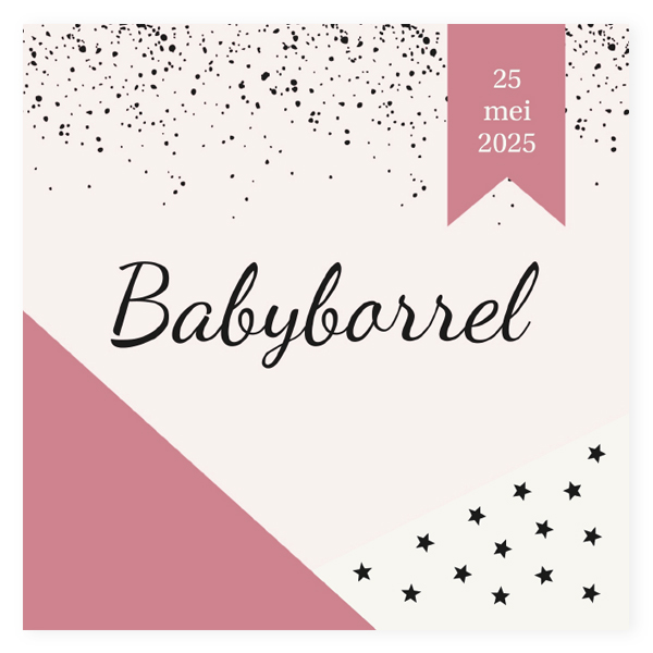 Babyborrelkaartje & kraamfeest - kaart KB786-M