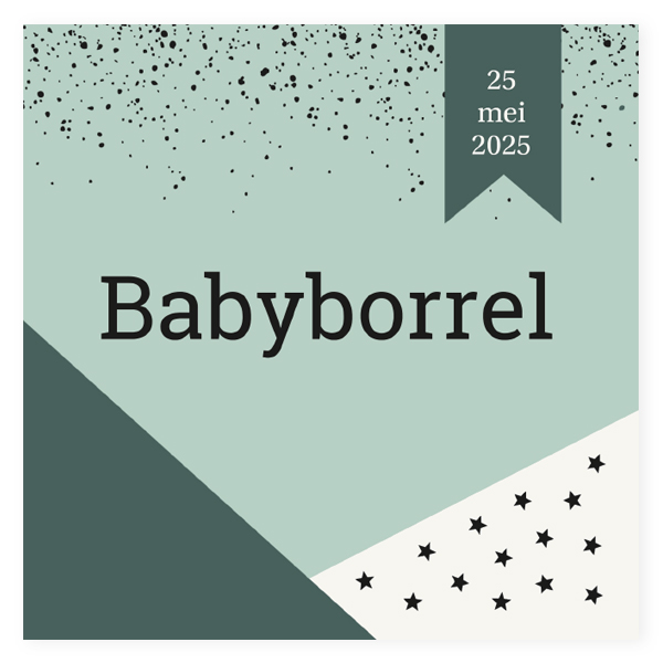 Babyborrelkaartje & kraamfeest - kaart KB786-J