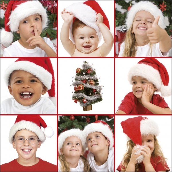 Kerstkaarten met kinderen thema - kaart 6209