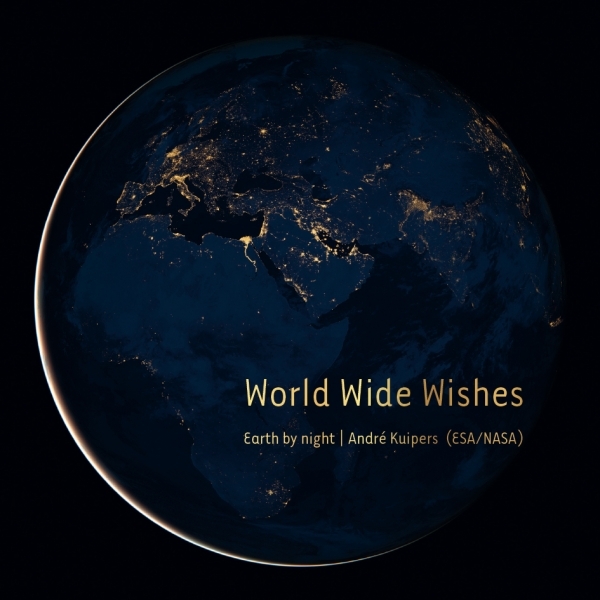 Kerstkaarten met wereldbol thema - kaart 8205