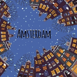 Kerstkaarten met Amsterdam thema - kaart 1008