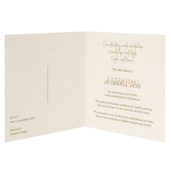 Luxe trouwkaarten met droogbloemen - kaart LCT309